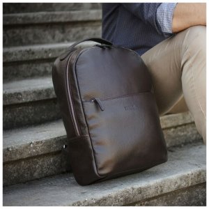 Мужской кожаный рюкзак BRIALDI Winston BR35566LR relief brown. Цвет: коричневый