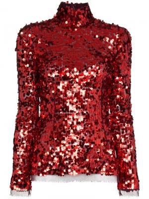 Водолазка с пайетками Dolce & Gabbana. Цвет: красный