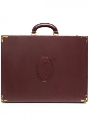 Портфель pre-owned с тисненым логотипом Cartier. Цвет: красный
