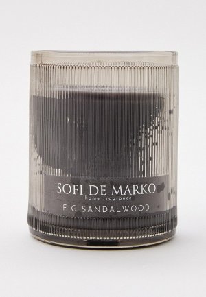 Свеча ароматическая Sofi De Marko Fig Sandalwood, 11x11x13 см, 500 г. Цвет: серый