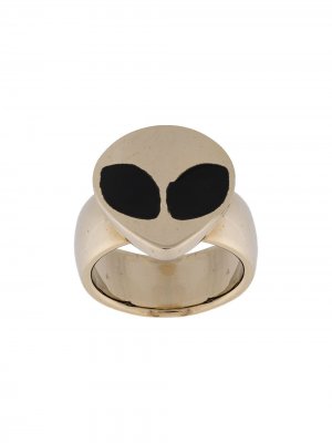 Кольцо 2000-х годов в виде инопланетянина Gianfranco Ferré Pre-Owned. Цвет: золотистый