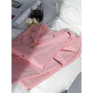 Комплект в пижамном стиле рубашка и брюки COMFORT, пижама женская, розовый, 46 Comfort. Цвет: розовый