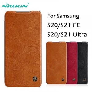 Чехлы-раскладушки Nillkin Qin Series для Samsung Galaxy S21 FE 2021, чехол из искусственной кожи Note 20 + Plus Ultra 5G Fan Edition FanEdition