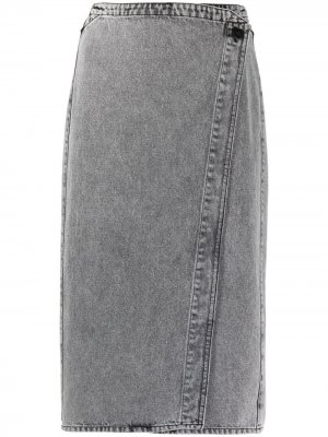 Джинсовая юбка с завышенной талией Forte. Цвет: серый