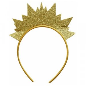 Карнавальный ободок новогодний акссесуар на голову Корона золотая 16*19,5см Magic Time. Цвет: золотистый