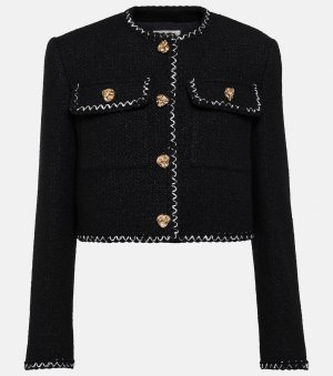 Твидовый пиджак из смесовой шерсти Alexander Mcqueen, черный McQueen