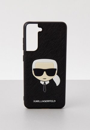 Чехол для телефона Karl Lagerfeld Galaxy S21 FE из эко-кожи Saffiano с рельефным принтом и металл. лого. Цвет: черный