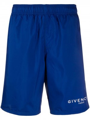 Плавки-шорты с логотипом Givenchy. Цвет: синий