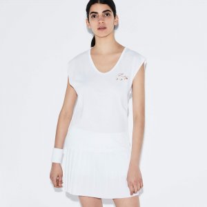 Футболки Женская спортивная футболка для тенниса Lacoste. Цвет: белый