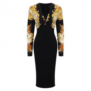 Платье из вискозы Versace. Цвет: чёрный