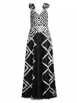 Платье из тюля Ric-Rac с объемным цветочным принтом , черный Basix