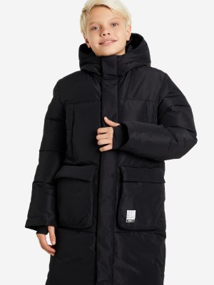 Пальто утепленное для мальчиков , Черный, размер 164 Termit. Цвет: черный