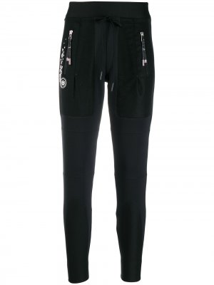 Спортивные брюки с цветочным принтом High by Claire Campbell. Цвет: черный