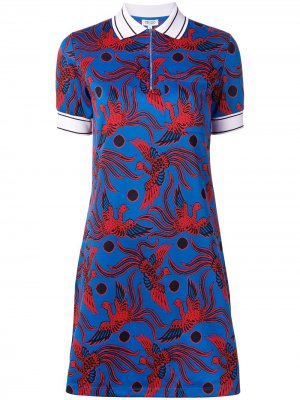 Трикотажное платье с воротником-поло Kenzo. Цвет: синий