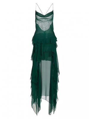 Платье из шелкового шифона с оборками , цвет seagreen Jason Wu Collection