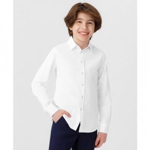 Школьная рубашка , размер 170, белый Button Blue. Цвет: белый