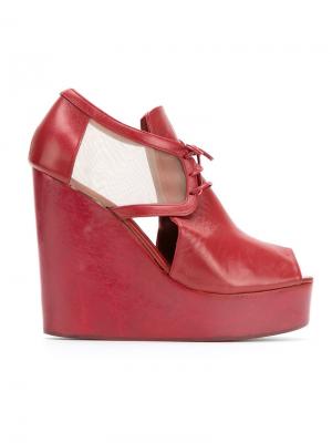 Leather wedge sandals Isabela Capeto. Цвет: красный