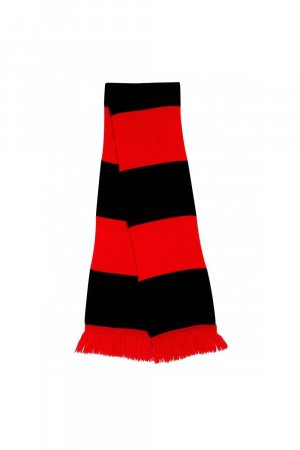Тяжелый вязаный термозимний шарф , красный Result