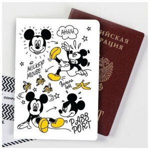 Обложка для паспорта, белый Disney. Цвет: белый