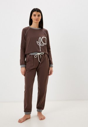 Пижама Pompea TUTA MONTEBIANCO. Цвет: коричневый