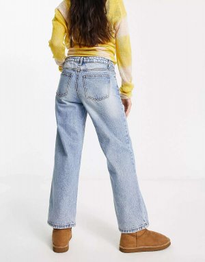 Прямые джинсы с низкой посадкой средней стирки Signature 8