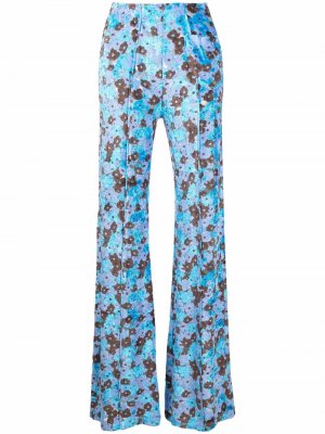 Фактурные брюки с цветочным узором Acne Studios. Цвет: синий