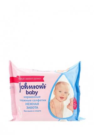 Салфетки Johnson & Johnsons baby Карманные влажные Нежная забота, 25 шт