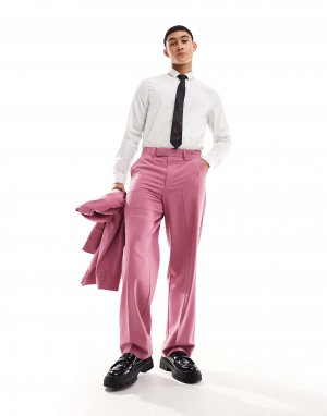 Розовые широкие костюмные брюки Asos. Цвет: розовый