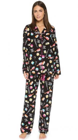 Пижама с изображением суши PJ Salvage. Цвет: голубой