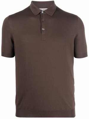 Fine-knit cotton polo shirt Fileria. Цвет: коричневый