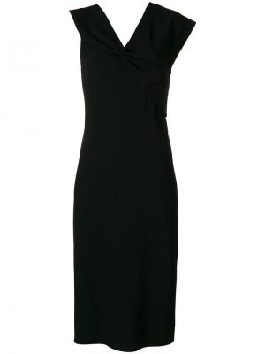 Асимметричное платье с V-образным вырезом Dvf Diane Von Furstenberg. Цвет: чёрный