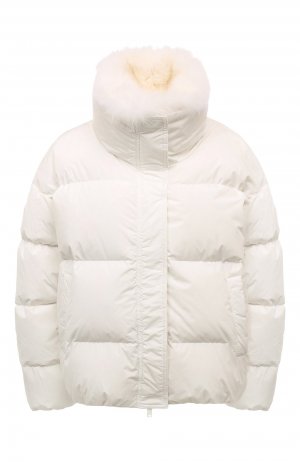 Утепленная куртка Yves Salomon. Цвет: белый