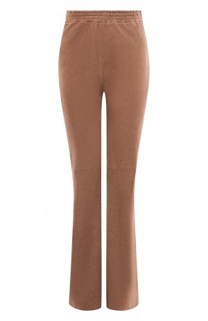 Замшевые брюки DESA. Цвет: коричневый
