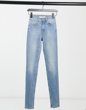 Светлые зауженные джинсы с высокой талией Marilyn-Синий Won Hundred