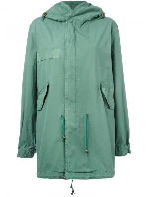 Пальто на молнии с капюшоном Mr & Mrs Italy. Цвет: зелёный