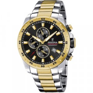 Наручные часы FESTINA Chrono Sport F20562/4, золотой, черный. Цвет: черный/серебристый