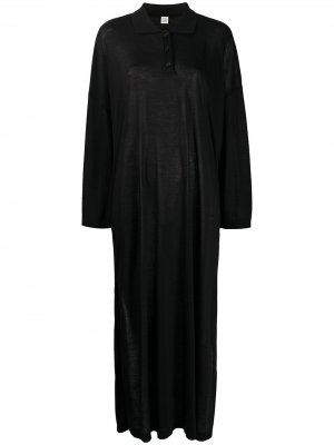 Длинное платье-поло Totême. Цвет: черный