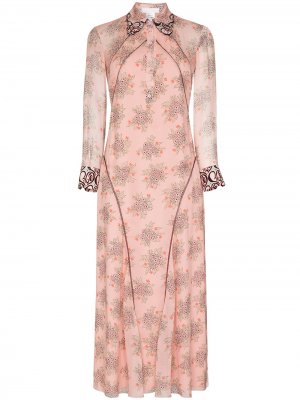 Платье миди с цветочным принтом Chloé. Цвет: розовый
