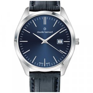 Наручные часы Классика 70201 3 BUIN, синий, серебряный Claude Bernard. Цвет: синий