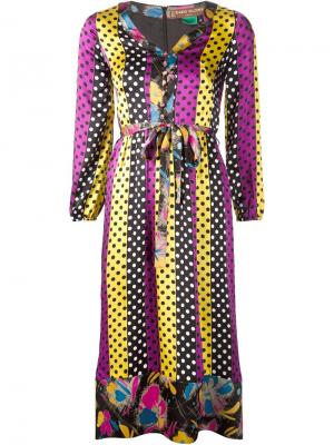 Платье-миди в горошек Duro Olowu. Цвет: розовый и фиолетовый