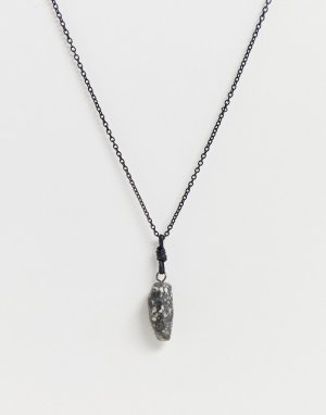 Ожерелье с мраморной подвеской -Черный Icon Brand