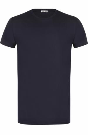 Хлопковая футболка с круглым вырезом Tomas Maier. Цвет: синий