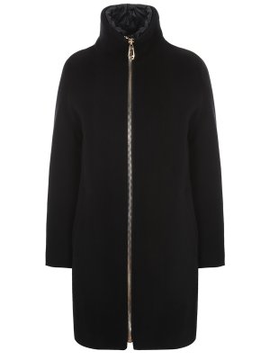 Утепленное пальто из шерсти Montecore. Цвет: черный