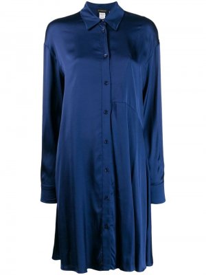 Платье-рубашка с длинными рукавами Sport Max Code. Цвет: синий