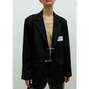 Пиджак , удлиненный, оверсайз, размер 42-44, черный Bellini. Цвет: черный