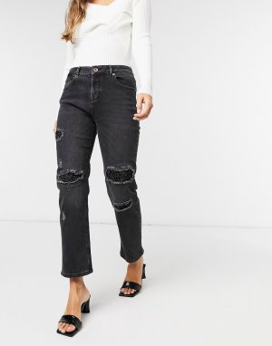 Черные джинсы в винтажном стиле с пайетками -Черный Ted Baker