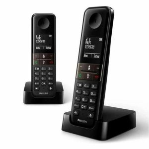 Беспроводной телефон D4702B/34 Duo с экраном 1,8 дюйма DECT (2 шт.) Philips