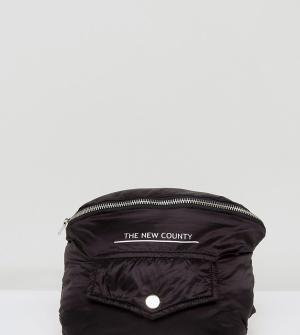 Черная стеганая сумка-кошелек на пояс в стиле оверсайз The New County. Цвет: черный