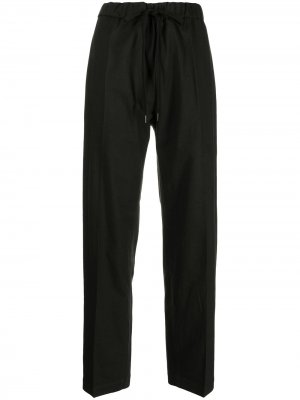 Прямые брюки с эластичным поясом MM6 Maison Margiela. Цвет: черный