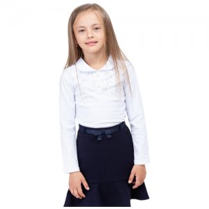 Школьная блузка для девочки, цвет белый, рост 158 Мануфактурная лавка. Цвет: белый